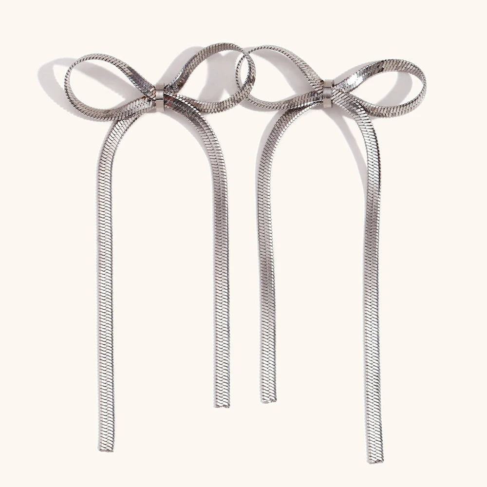 Bow Bar Drop Earrings | Gold Statement Earrings | Modern Dangle Jewelry