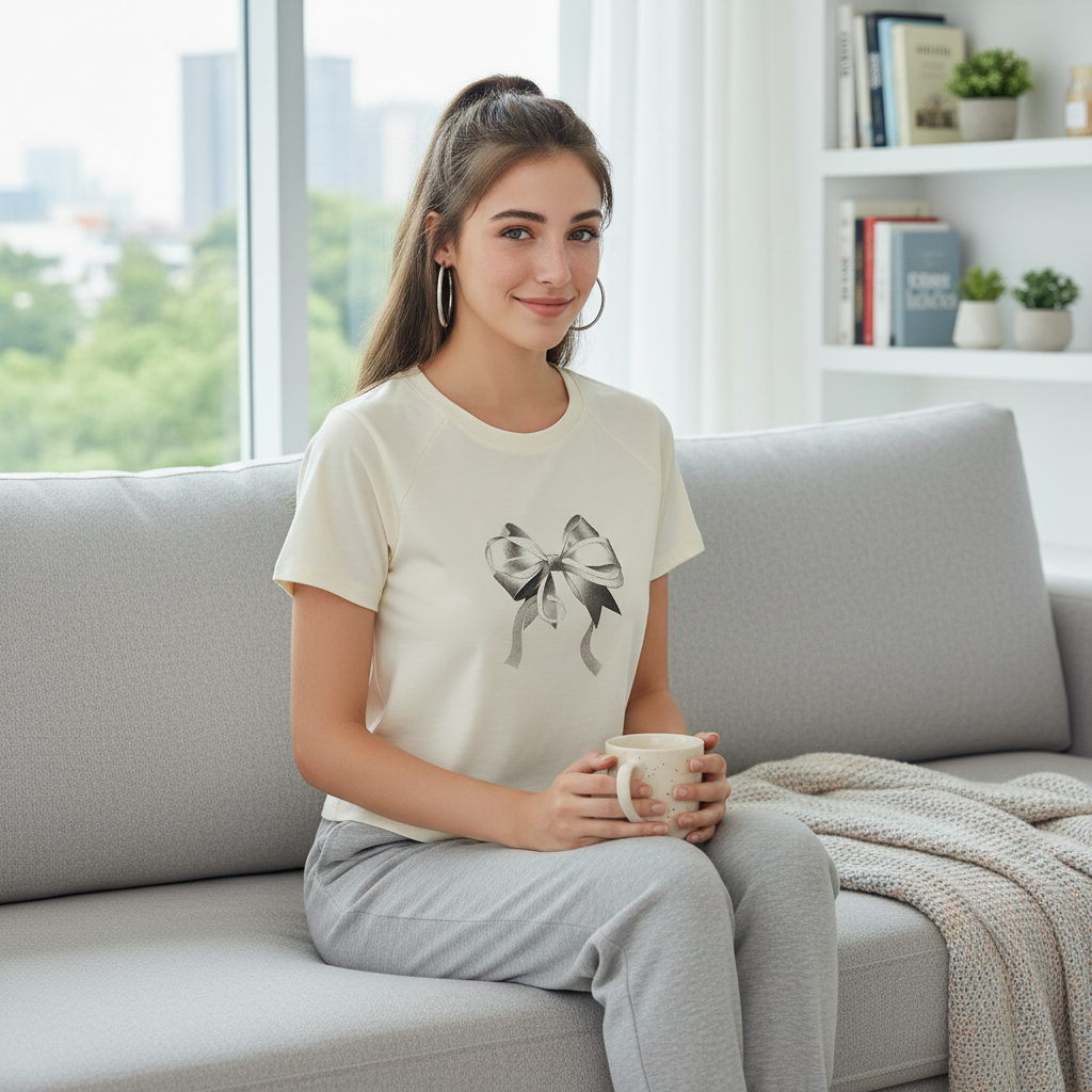 Bow Graphic Tee | Women’s Casual T-Shirt | Cute Everyday Top