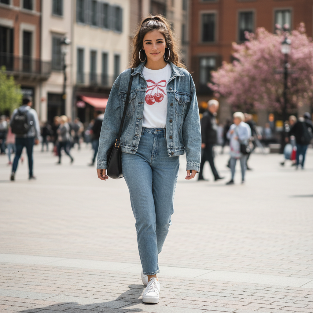 Cherry Bow Graphic Tee | Women’s Retro T-Shirt | Vintage Style Casual Top