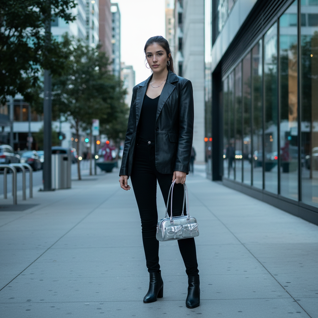 Double Bow Pocket Handbag | Women’s Professional Satchel | Structured Work Bag