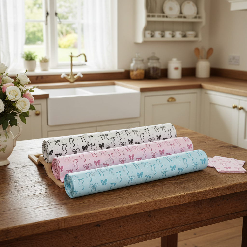 Bow Print Tablecloth – Cute Aesthetic Dining & Kitchen Table Cover