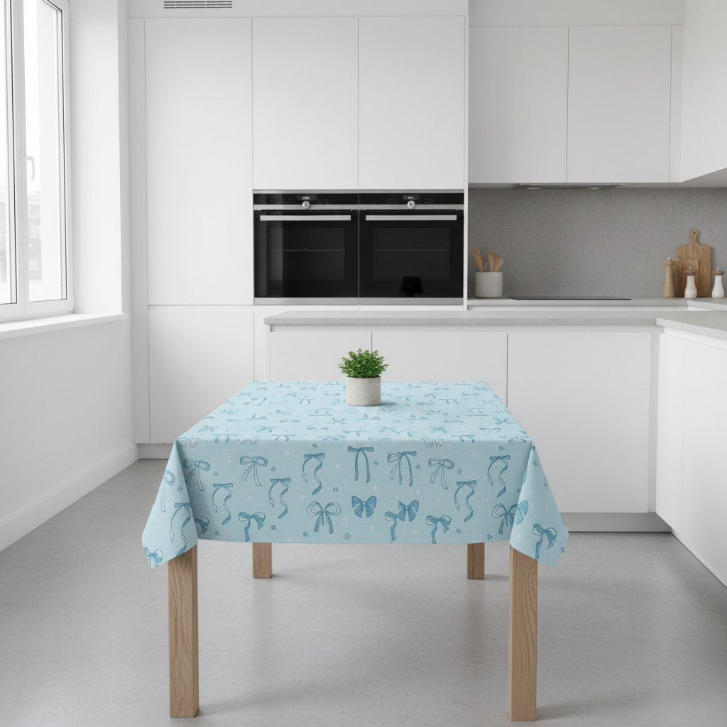 Bow Print Tablecloth – Cute Aesthetic Dining & Kitchen Table Cover