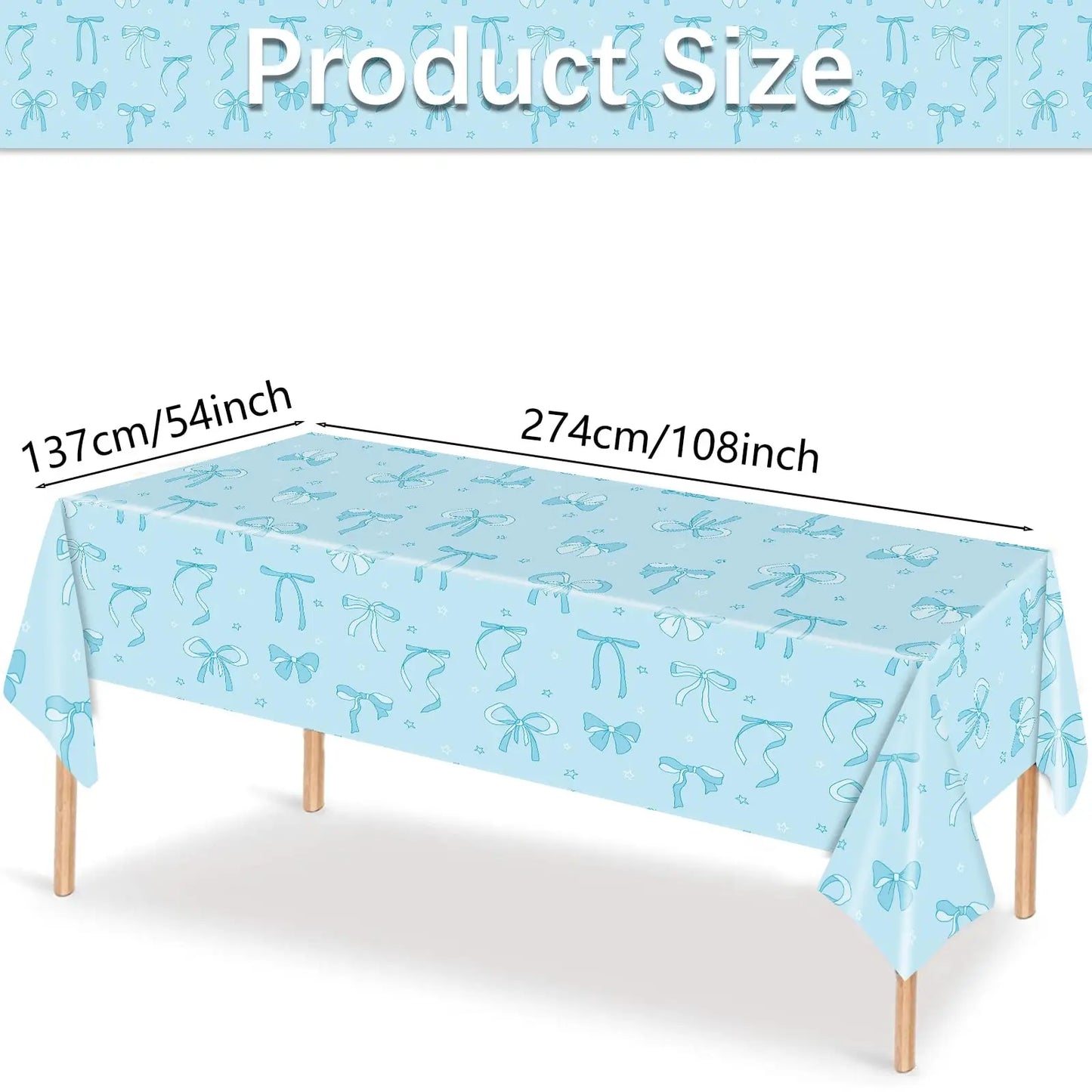 Bow Print Tablecloth – Cute Aesthetic Dining & Kitchen Table Cover