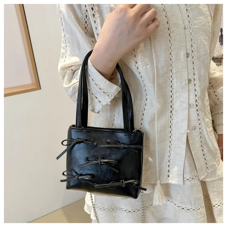 Bow Detail Mini Handbag | Women’s Chain Crossbody Purse | Elegant Evening Bag