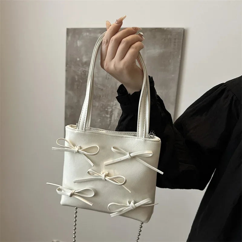 Bow Detail Mini Handbag | Women’s Chain Crossbody Purse | Elegant Evening Bag