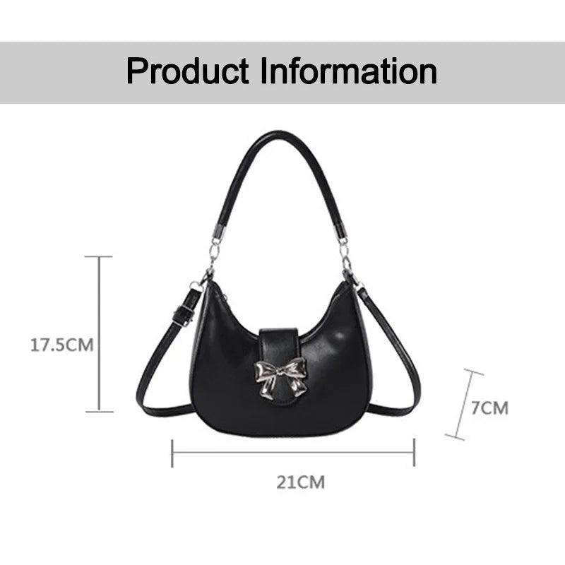 Bow Clasp Shoulder Bag | Women’s Elegant Crossbody Purse | Versatile Handbag