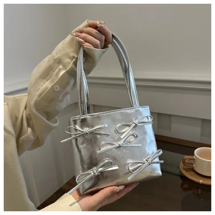 Bow Detail Mini Handbag | Women’s Chain Crossbody Purse | Elegant Evening Bag