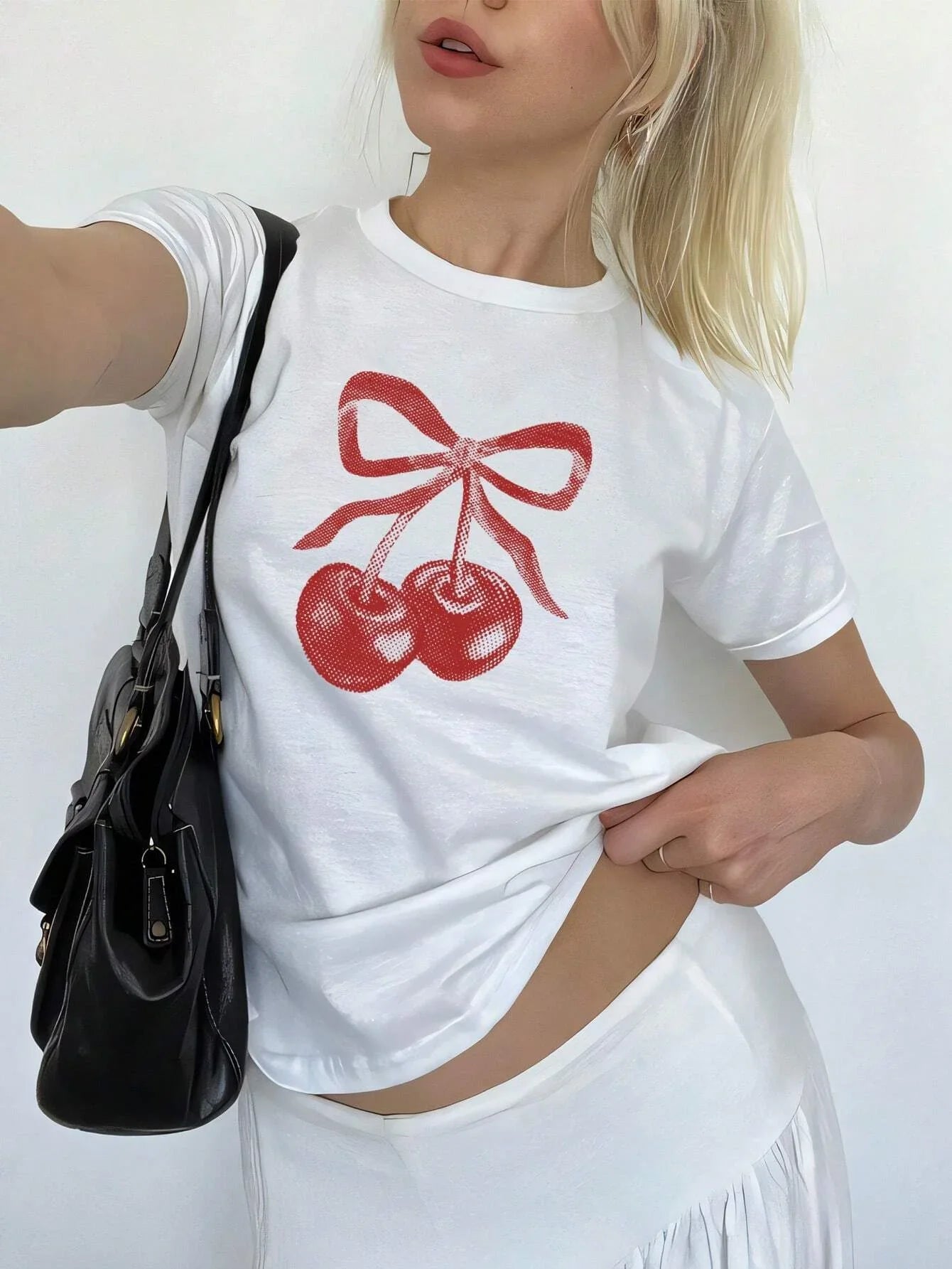 Cherry Bow Graphic Tee | Women’s Retro T-Shirt | Vintage Style Casual Top