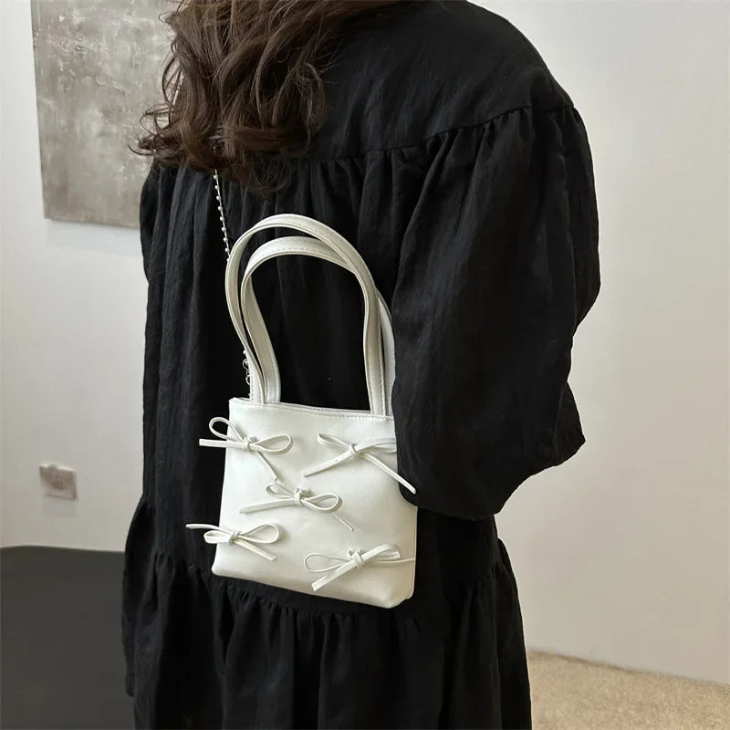Bow Detail Mini Handbag | Women’s Chain Crossbody Purse | Elegant Evening Bag