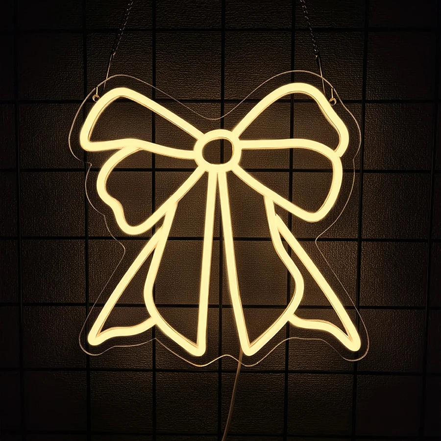 Aesthetic Neon Bow Light Decor