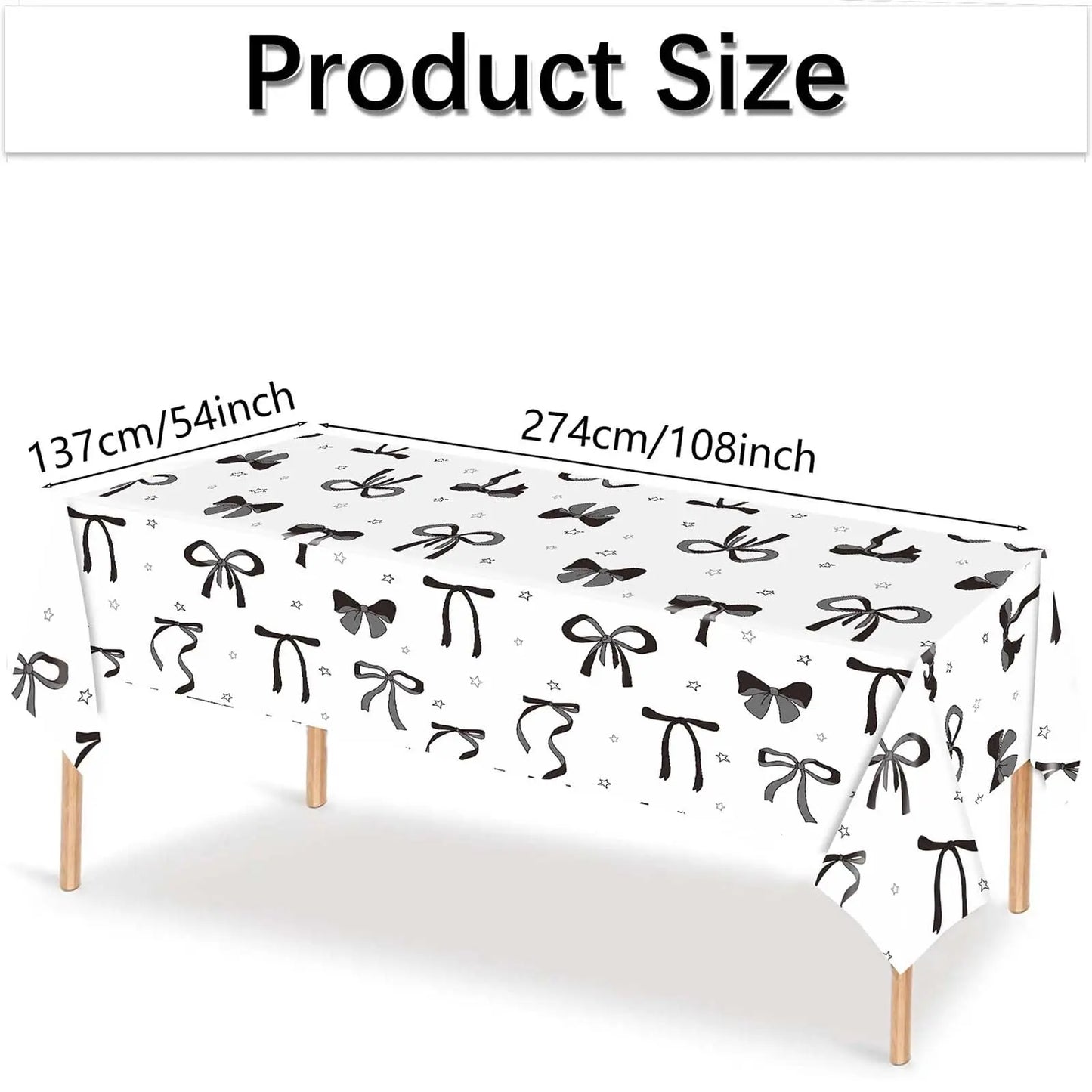 Bow Print Tablecloth – Cute Aesthetic Dining & Kitchen Table Cover