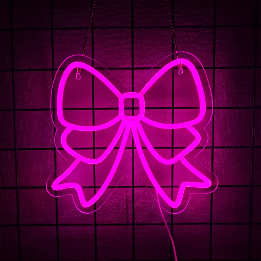 Aesthetic Neon Bow Light Decor
