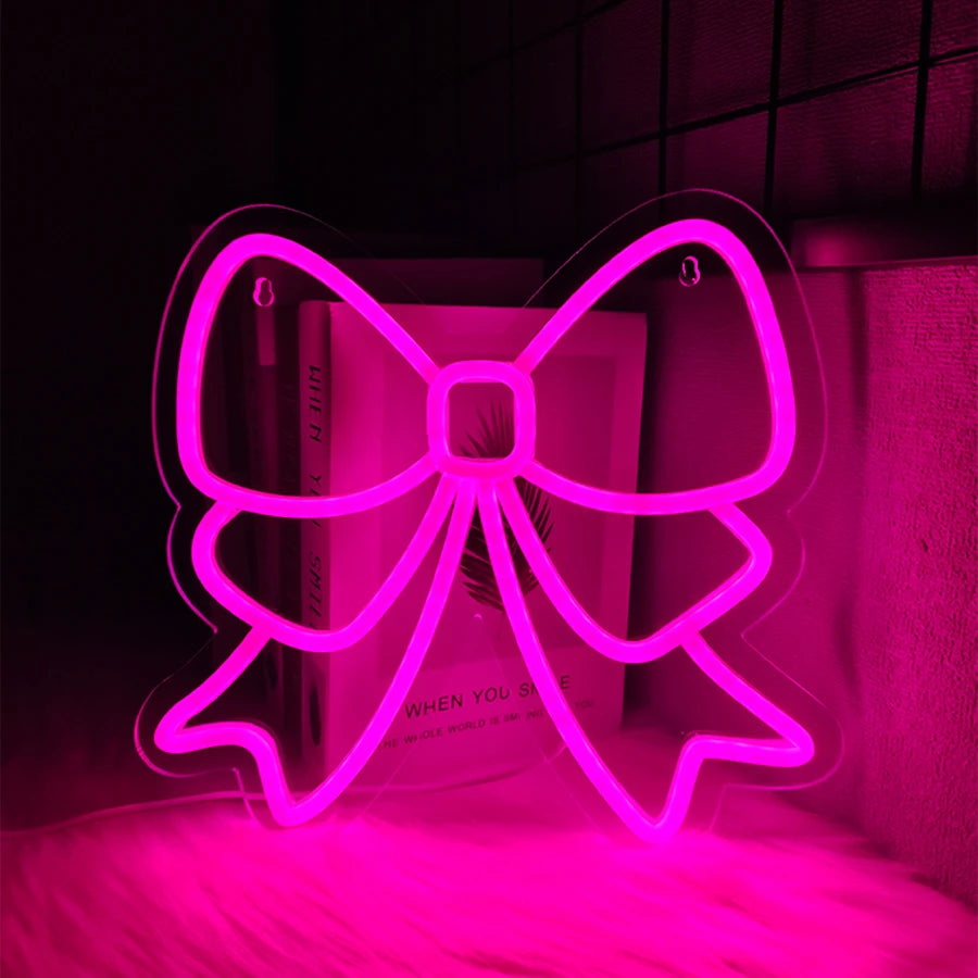 Aesthetic Neon Bow Light Decor