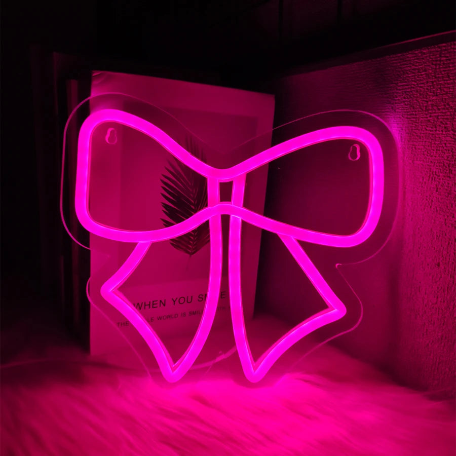 Aesthetic Neon Bow Light Decor