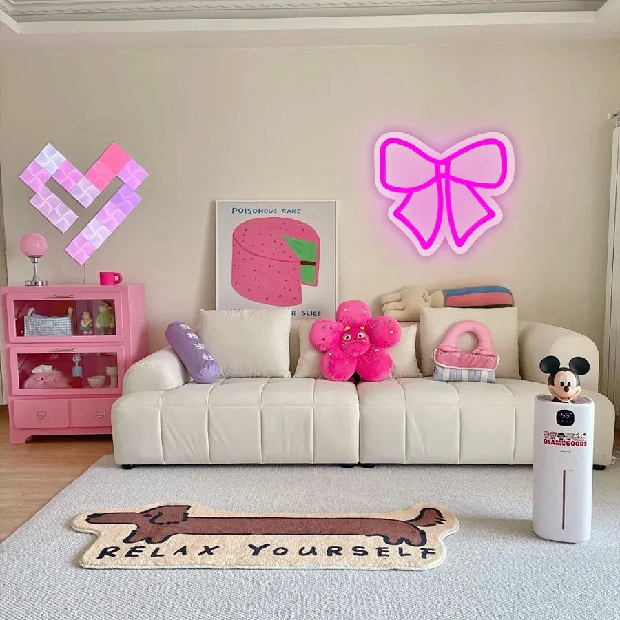 Aesthetic Neon Bow Light Decor