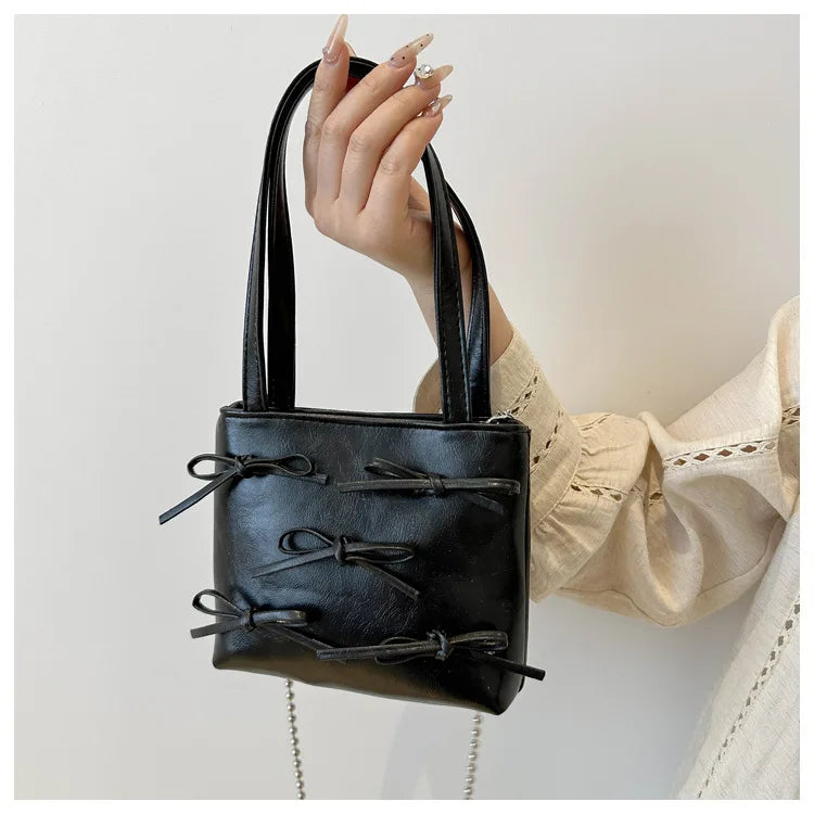 Bow Detail Mini Handbag | Women’s Chain Crossbody Purse | Elegant Evening Bag