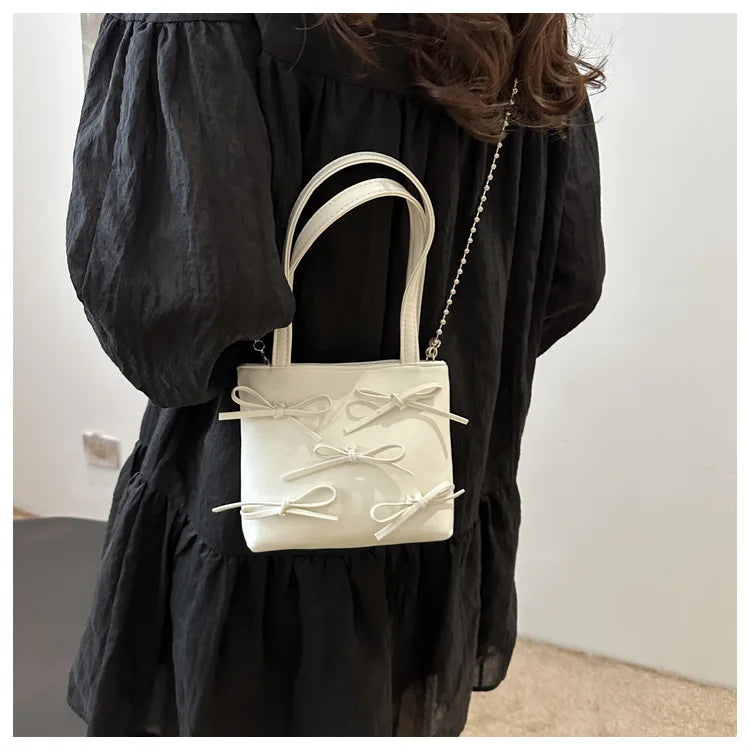 Bow Detail Mini Handbag | Women’s Chain Crossbody Purse | Elegant Evening Bag