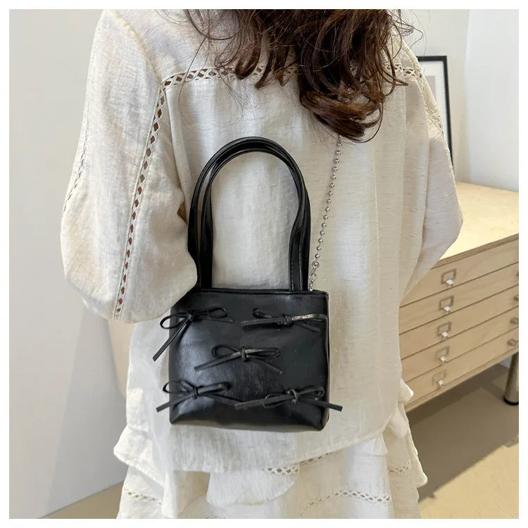 Bow Detail Mini Handbag | Women’s Chain Crossbody Purse | Elegant Evening Bag