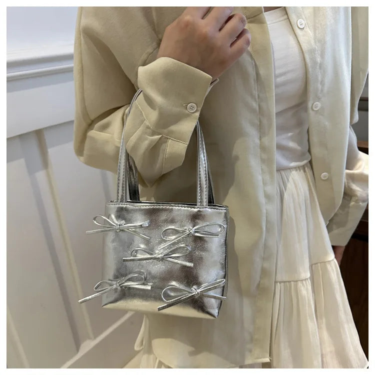 Bow Detail Mini Handbag | Women’s Chain Crossbody Purse | Elegant Evening Bag