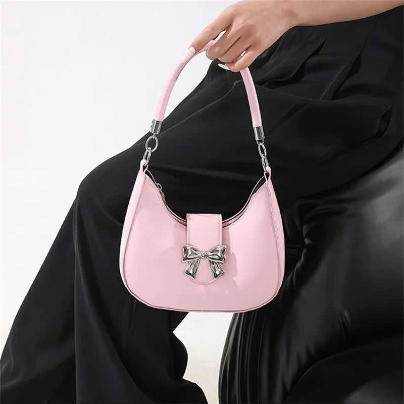 Bow Clasp Shoulder Bag | Women’s Elegant Crossbody Purse | Versatile Handbag