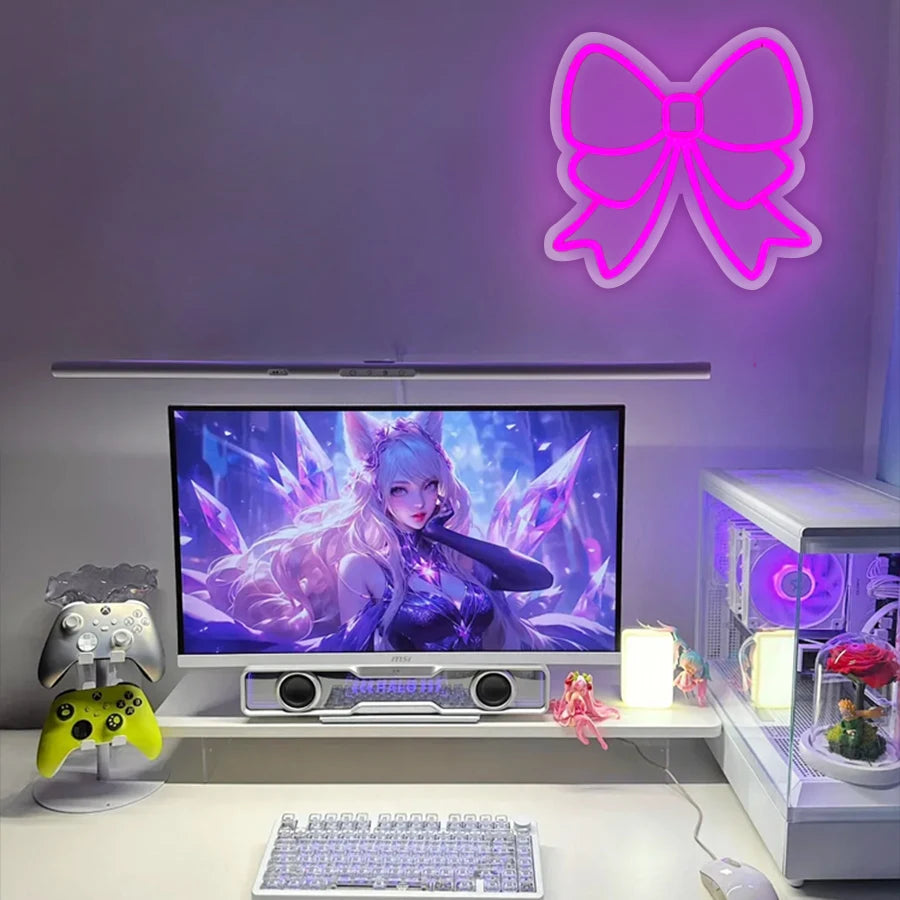 Aesthetic Neon Bow Light Decor
