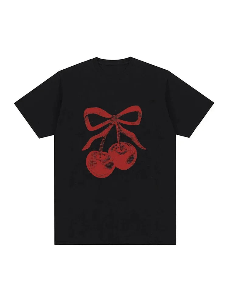 Cherry Bow Graphic Tee | Women’s Retro T-Shirt | Vintage Style Casual Top