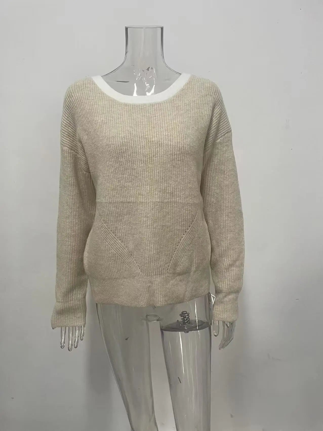 Back Bow Tie Sweater | Women’s Reversible Knit Top | Feminine V-Back Pullover